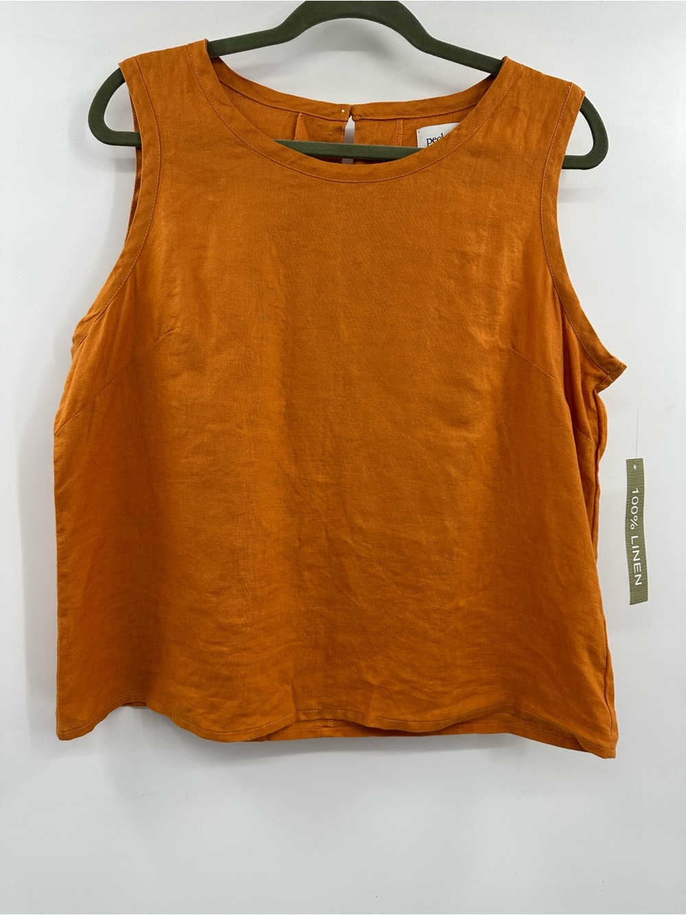 NWT Peck & Peck Sleeveless Linen Tank - Burnt Orange